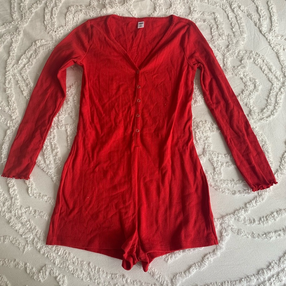 Old Navy XS Red Pajama Romper